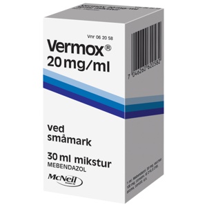 Vermox 20 mg/ml mikstur 30 ml produktbilde