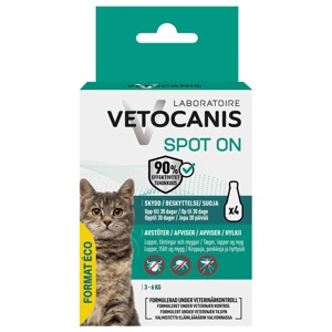 Vetocanis Anti-parasit Spot on Katt Economy pack 4x1,2 ml produkt bild