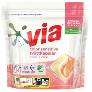 Via Color Sensitive Tvättkapslar 14 st produkt bild