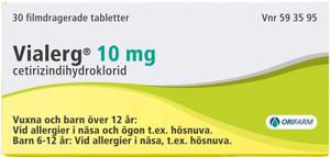 Vialerg, filmdragerad tablett 10 mg 30 st produkt bild