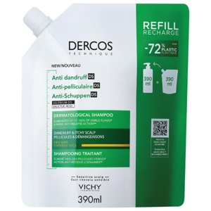 Vichy Dercos Anti-Dandruff Shampoo for Dry Hair Refill, 390 ml produktbilde