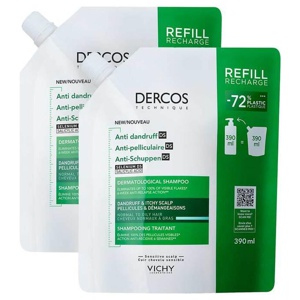 Vichy Dercos Anti-Schuppen Shampoo fettige Kopfhaut, 2X390 ml Shampoo Produktbild