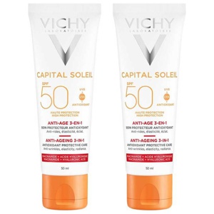 Vichy Ideal Soleil Anti-Age Creme LSF 50, 2x50 ml Creme Produktbild