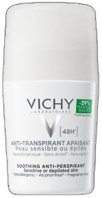Vichy Soothing Antiperspirant 48h lõhnatu rulldeodorant tundlikule nahale 50 ml toote pilt