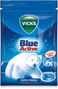 Vicks Blue Active Super Strong Sugar Free, 72 g produkt bild