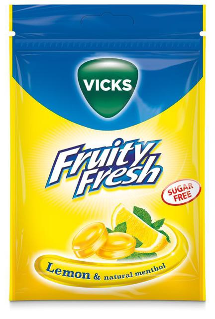 Vicks Fruity Fresh Lemon sockerfri 72 g