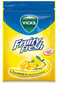 Vicks Fruity Fresh Lemon sockerfri 72 g produkt bild