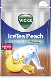 Vicks IceTea Peach Sockerfri 72 g produkt bild