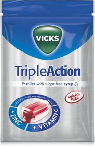 Vicks Triple Action Sugar Free 72 g produkt bild