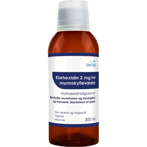Vidi dental klorhexidin 2 mg/ml munnskyllevæske 300 ml produktbilde