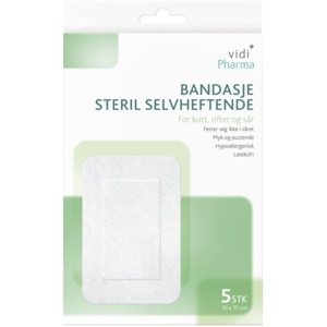 Vidi Pharma bandasje steril selvheftende 10x15cm 5 stk produktbilde
