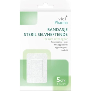 Vidi Pharma bandasje steril selvheftende 5x7,2 cm 5 stk produktbilde