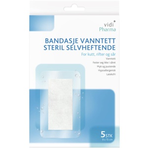 Vidi Pharma bandasje vanntett steril selvheftende 9x15cm 5 stk produktbilde