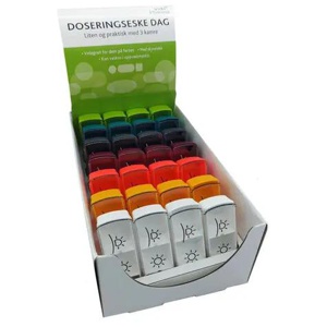Vidi Pharma doseringseske dag, 3 kamre, assorterte farger 1 stk produktbilde