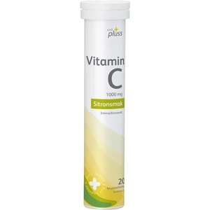 Vidi pluss C-vitamin 1000mg brusetabletter sitronsmak 20 stk produktbilde