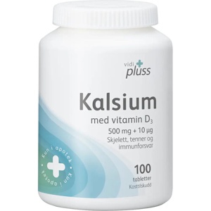 Vidi pluss kalsium m/D-vit 100 tabletter produktbilde