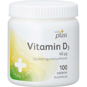 Vidi pluss vitamin D 40mcg 100 tabletter produktbilde