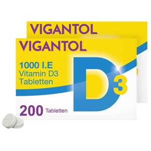 Vigantol 1.000 I.E. Vitamin D3 Tabletten, 2x200 St Tabletten Produktbild