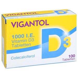 VIGANTOL 1.000 I.E. Vitamin D3 Tabletten Produktbild