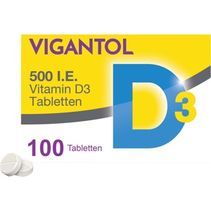 VIGANTOL 500 I.E. Vitamin D3 Tabletten Produktbild