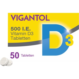 VIGANTOL 500 I.E. Vitamin D3 Tabletten Produktbild