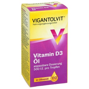 VIGANTOLVIT 500 I.E./Tropfen Vitamin D3 Öl 10 ml Tropfen zum Einnehmen Produktbild