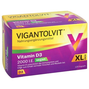 VIGANTOLVIT vegan Vitamin D3 2000 I.E. 120 St Weichkapseln Produktbild