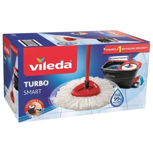Vileda Turbo Smart Mopp- och hinkset Mikrofiber Svart Röd Enkel hink produkt bild