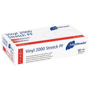 Vinyl Handschuhe Stretch puderfrei Größe L, 100 St Handschuhe Produktbild