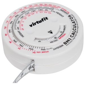 Virtufit Measuring Tape with BMI Calculator 150 cm 1 stk produktbillede