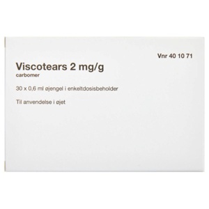 Viscotears 2care4 2 mg/g øjengel enkeltdosis - 30x0,6 g. produktbillede