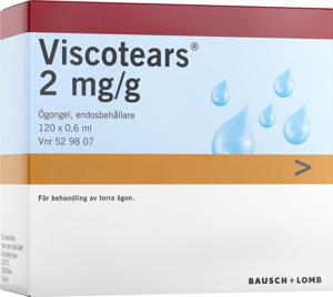 Viscotears ögongel i endosbehållare 2 mg/g, 120x0,6ml produkt bild