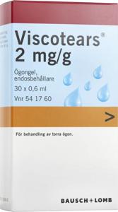 Viscotears, ögongel i endosbehållare 2 mg/g 30 x 0,6 ml produkt bild