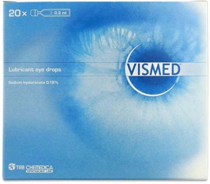 Vismed Lubricant Eye Drops 0.18% 0.3ml Pack of 20 product image