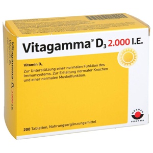 VITAGAMMA D3 2.000 I.E. Vitamin D3 NEM Tabletten Produktbild