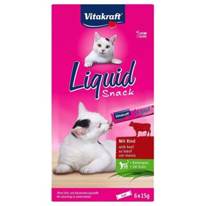Vitakraft Cat Liquid-Snack Nötkött & inulin - 6 x 15 g produkt bild