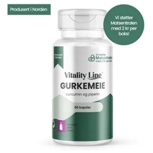 Vitality Line Gurkemeie 600 mg 60 kapsler – curcumin & piperin for muskler og ledd produktbilde