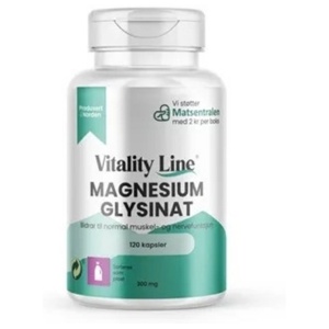 Vitality Line Magnesium Glysinat 120 kapsler   Lettopptakelig magnesiumtilskudd produktbilde