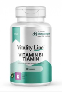Vitality Line Vitamin B1 Tiamin 90 kapsler produktbilde