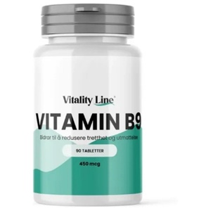 Vitality Line Vitamin B9 450 mcg 90 tabletter produktbilde