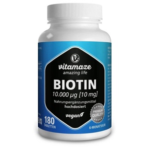 BIOTIN 10 mg hochdosiert vegan Tabletten Produktbild