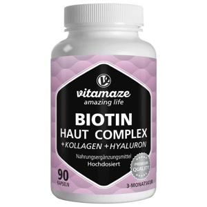 vitamaze BIOTIN HAUT COMPLEX + Kollagen + HYALURON 90 St Kapseln Produktbild