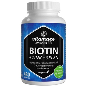 vitamaze BIOTIN + ZINK + SELEN 480 St Tabletten Produktbild