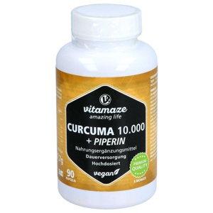 vitamaze CURCUMA 10.0000 + PIPERIN 90 St Kapseln Produktbild