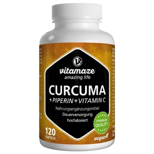 vitamaze CURCUMA + PIPERIN + Vitamin C 120 St Kapseln Produktbild