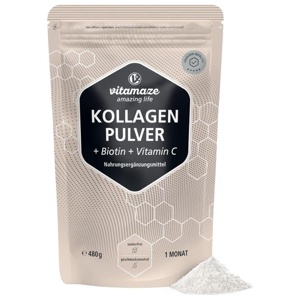 vitamaze KOLLAGEN PULVER + Biotin + Vitamin C 480 g Pulver Produktbild