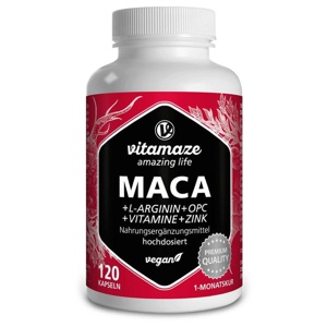 vitamaze MACA 10:1 + L-Arginin + OPC + Vitamine 120 St Kapseln Produktbild