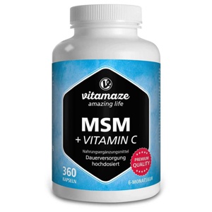 vitamaze MSM HOCHDOSIERT + Vitamin C 360 St Kapseln Produktbild