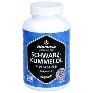 vitamaze SCHWARZ-KÜMMELÖL + VITAMIN E 240 St Weichkapseln Produktbild