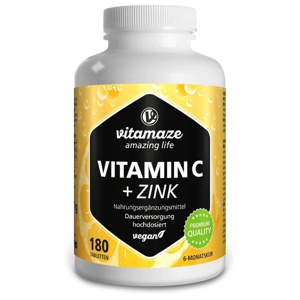 vitamaze VITAMIN C 1000 mg + Zink 180 St Tabletten Produktbild